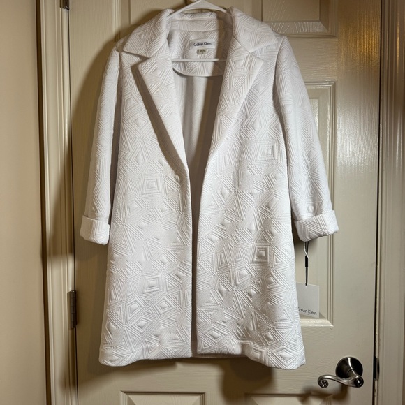 Calvin Klein Jackets & Blazers - Calvin Klein Suits Women's White
Textured Open Front Blazer Jacket Size
2